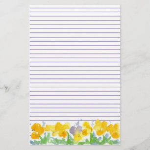 Gelbe Stiefmütterchen Aquarellmalerei Linde Briefpapier