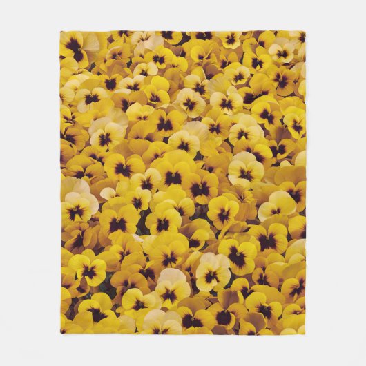 Gelbe Stiefmütterchen Fleecedecke (Vorderseite)
