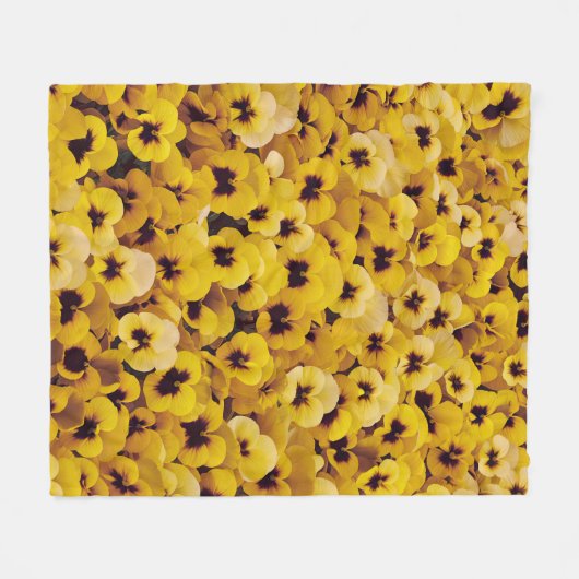 Gelbe Stiefmütterchen Fleecedecke (Vorderseite (Horizontal))