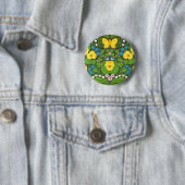 Gelbe Stiefmütterchen, Vögel und Schmetterlinge Button (Beispiel)