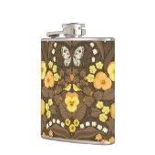 Gelbe Stiefmütterchen, Vögel und Schmetterlinge Flachmann (Links)