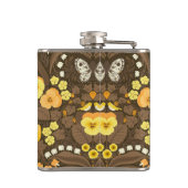 Gelbe Stiefmütterchen, Vögel und Schmetterlinge Flachmann (Rückseite)