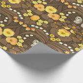 Gelbe Stiefmütterchen, Vögel und Schmetterlinge Geschenkpapier (Ecke)