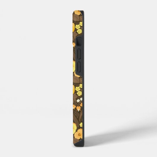 Gelbe Stiefmütterchen, Vögel und Schmetterlinge iPhone Hülle (Linke Seite)