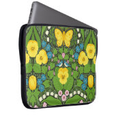 Gelbe Stiefmütterchen, Vögel und Schmetterlinge Laptopschutzhülle (Vorne Rechts)