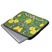 Gelbe Stiefmütterchen, Vögel und Schmetterlinge Laptopschutzhülle (Vorne Knopf)