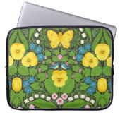 Gelbe Stiefmütterchen, Vögel und Schmetterlinge Laptopschutzhülle (Vorderseite)