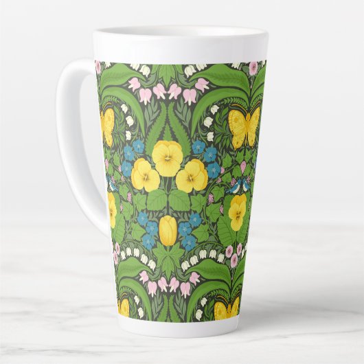 Gelbe Stiefmütterchen, Vögel und Schmetterlinge Milchtasse (Linke Ecke)