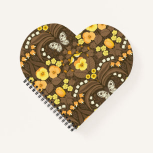 Gelbe Stiefmütterchen, Vögel und Schmetterlinge Notizblock