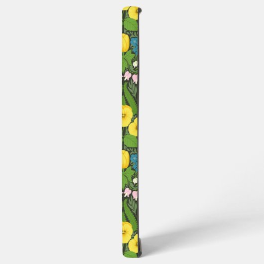 Gelbe Stiefmütterchen, Vögel und Schmetterlinge Samsung Galaxy Hülle (Linke Seite)