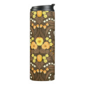 Gelbe Stiefmütterchen, Vögel und Schmetterlinge Thermosbecher (Nach links gedreht)