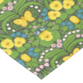 Gelbe Stiefmütterchen, Vögel und Schmetterlinge Tischdecke (Schrägansicht)