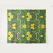 Gelbe Stiefmütterchen, Vögel und Schmetterlinge Wandteppich (Vorderseite (Horizontal))