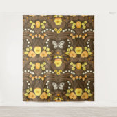 Gelbe Stiefmütterchen, Vögel und Schmetterlinge Wandteppich (Vorderseite)