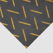 Gelbe Stifte auf Chalkboard-Decoupage Seidenpapier (Detail)