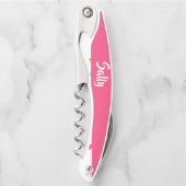 Gelbe Stifte und Scrables auf weiß Kellnermesser (Vorderseite)