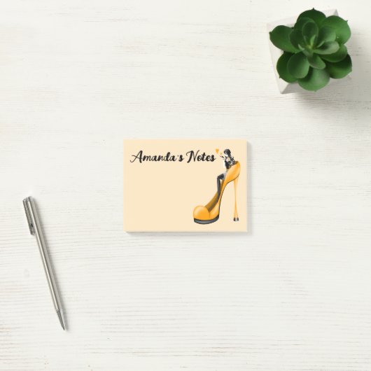 Gelbe Stiletto-Schuh Mode Diva Notizen (Büro)