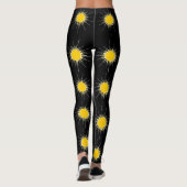 Gelbe strahlend strahlende Sonne Leggings (Rückseite)