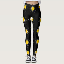 Gelbe strahlend strahlende Sonne Leggings