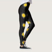 Gelbe strahlend strahlende Sonne Leggings (Rechts)
