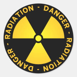 Gelbe Strahlungswarnung Runder Aufkleber