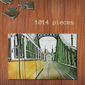 Gelbe Straßenbahn auf der Liberty-Brücke - Budapes Puzzle