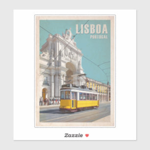 Gelbe Straßenbahn, Augusta Street Arch. Lissabon, Aufkleber