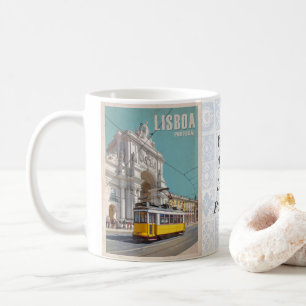 Gelbe Straßenbahn, Augusta Street Arch. Lissabon, Kaffeetasse