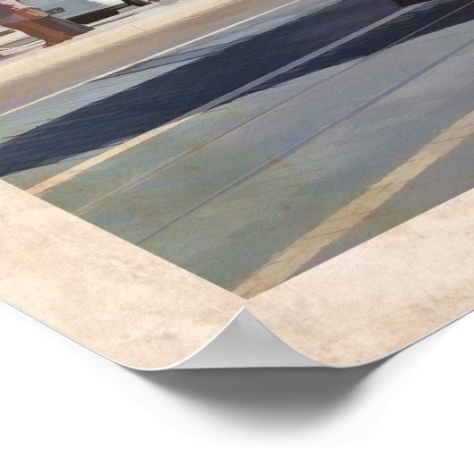 Gelbe Straßenbahn, Augusta Street Arch. Lissabon, Poster (Ecke)