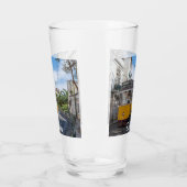 Gelbe Straßenbahn in Lissabon, Portugal Glas (Links)