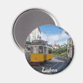 Gelbe Straßenbahn in Lissabon, Portugal Magnet (Vorderseite/Rückseite)