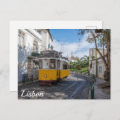Gelbe Straßenbahn in Lissabon, Portugal Postkarte (Vorne/Hinten)