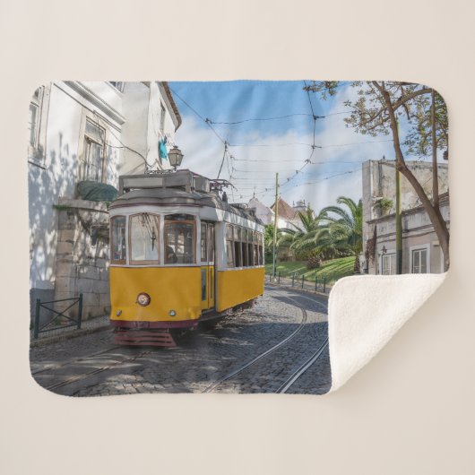 Gelbe Straßenbahn in Lissabon, Portugal Sherpadecke (Vorderseite (Horizontal))