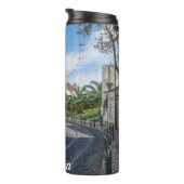 Gelbe Straßenbahn in Lissabon, Portugal Thermosbecher (Nach rechts gedreht)