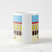 Gelbe Straßenbahn in Lissabon Vintager Stil Jumbo-Tasse (Vorderseite)