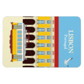 Gelbe Straßenbahn in Lissabon Vintager Stil Magnet (Horizontal)