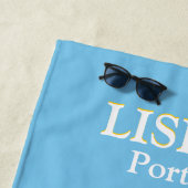 Gelbe Straßenbahn in Lissabon Vintager Stil Strandtuch (Beispiel)