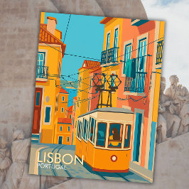 Gelbe Straßenbahn Lissabon Portugal Reisen Art Eur Postkarte