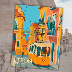Gelbe Straßenbahn Lissabon Portugal Reisen Art Eur Postkarte