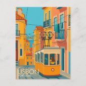 Gelbe Straßenbahn Lissabon Portugal Reisen Art Eur Postkarte (Vorderseite)