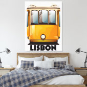 Gelbe Straßenbahnhaltestelle Lissabon Leinwanddruck (Insitu (Schlafzimmer))