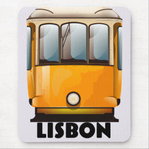 Gelbe Straßenbahnhaltestelle Lissabon Mousepad
