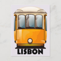 Gelbe Straßenbahnhaltestelle Lissabon