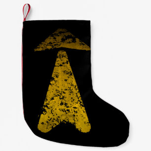 Gelbe Straßenmarkierungspfeile Kleiner Weihnachtsstrumpf