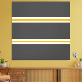 Gelbe Streifen auf dunkelgrauen Streifen Leinwanddruck