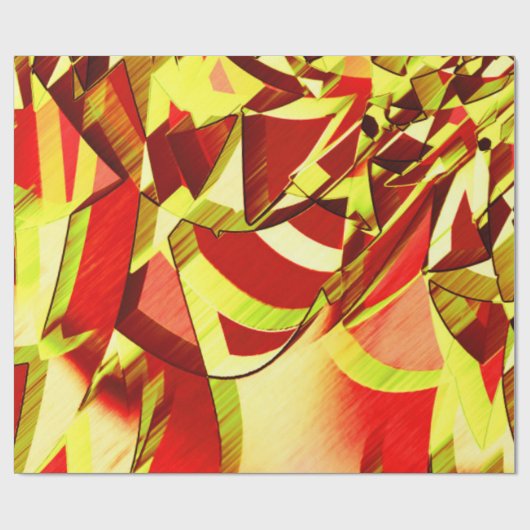 Gelbe Streifen auf rotem Hintergrund Geschenkpapier (Flach)