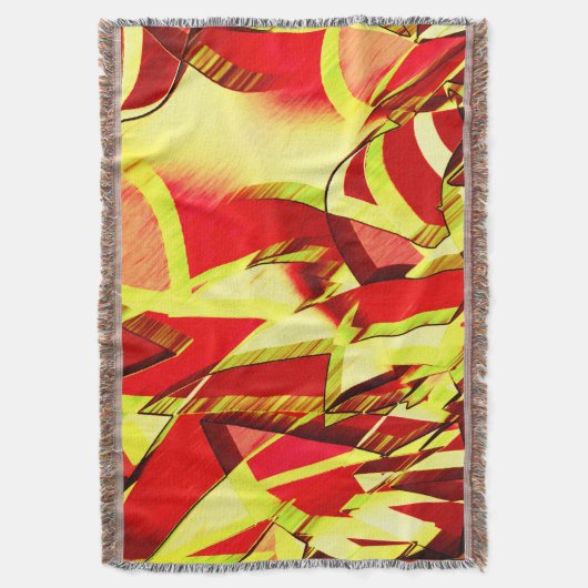 Gelbe Streifen auf rotem, tropftem Bild Decke (Vorderseite Vertikal)