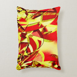 Gelbe Streifen auf rotem, tropftem Bild Dekokissen