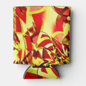 Gelbe Streifen auf rotem, tropftem Bild Dosenkühler (Vorderseite)