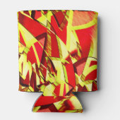 Gelbe Streifen auf rotem, tropftem Bild Dosenkühler (Rückseite)